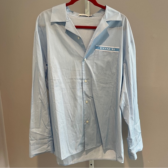 Coach blue pajamas 2 piece SET size L NWOT - Picture 1 of 15